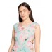 Betty Barclay - 1843 1844 Half lang gebloemd stretch kleed pastel groen roze.